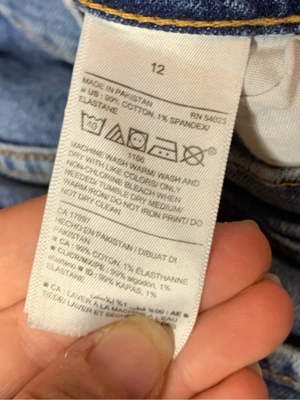 OLD NAVY Blue High Waisted Wide Leg Jeans Size 12 Light Distressing - Picture 3 of 8